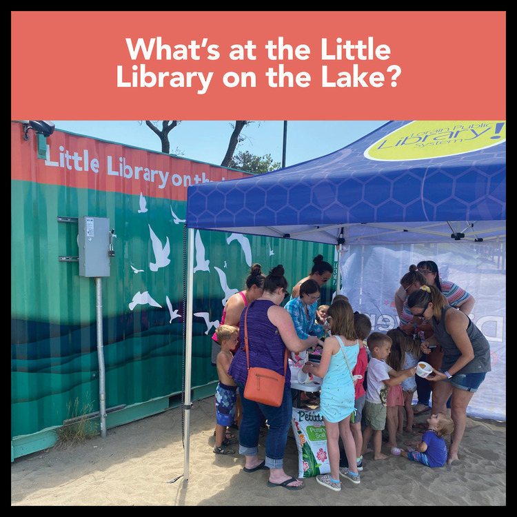 People at the Little Library on the Lake